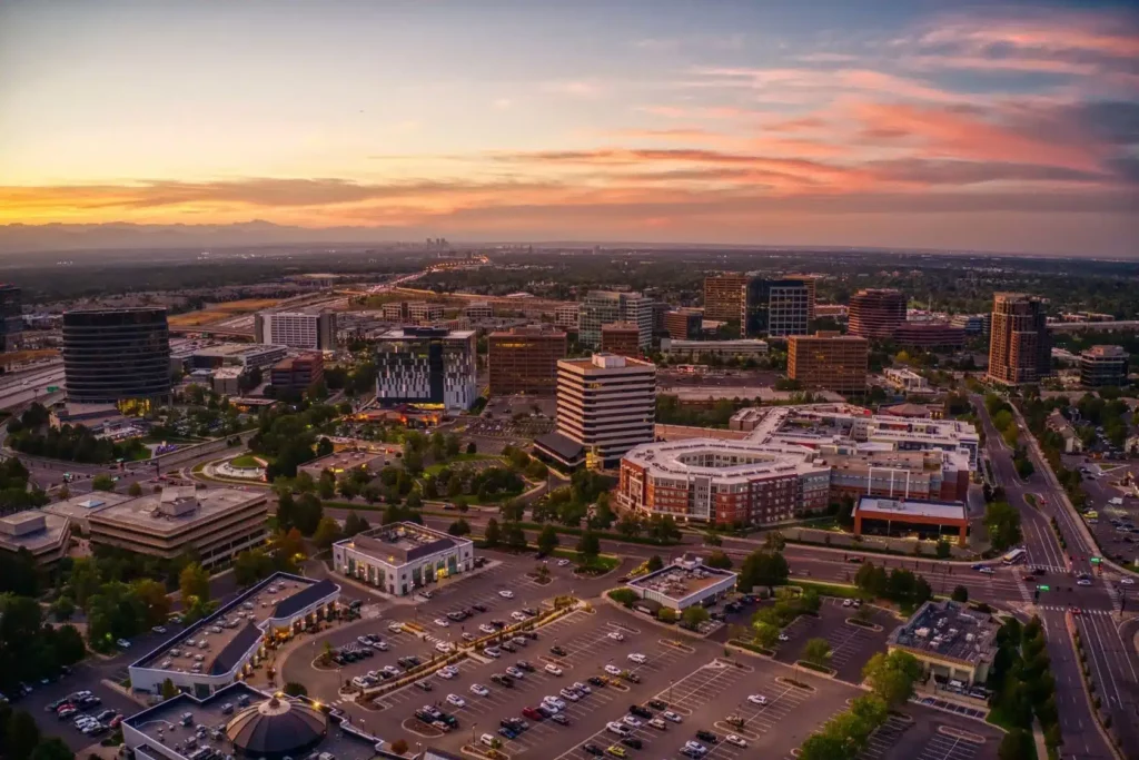 Dusk at Denver Tech Center Colorado